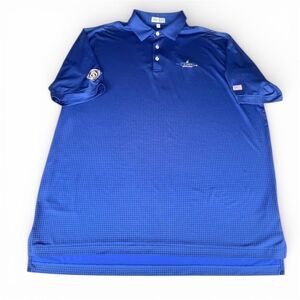Peter Millar Summer Comfort Polo Shirt Blue Performance Shirt Sleeve Golf Top XL